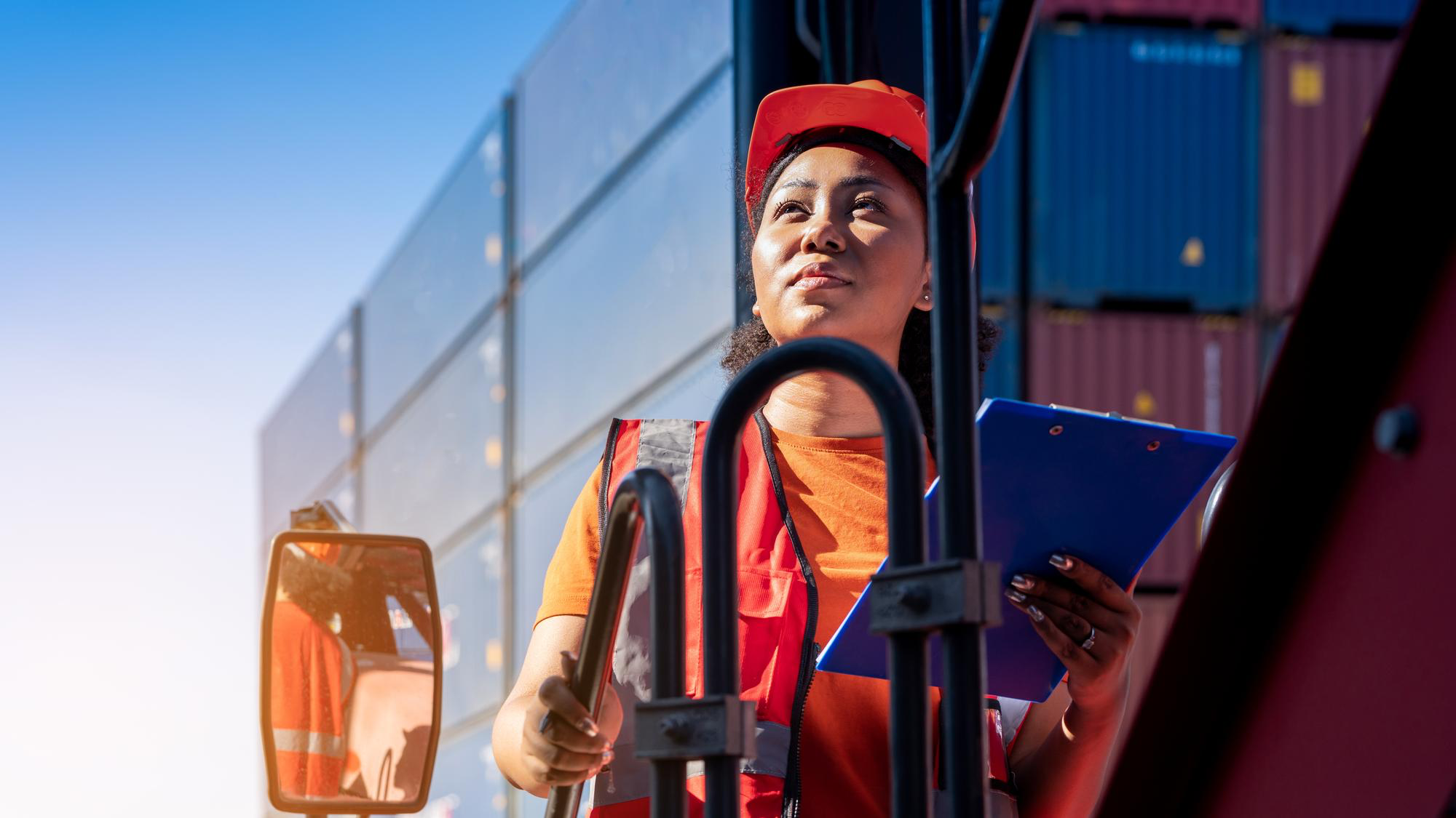 A transport professional working at a cargo terminal