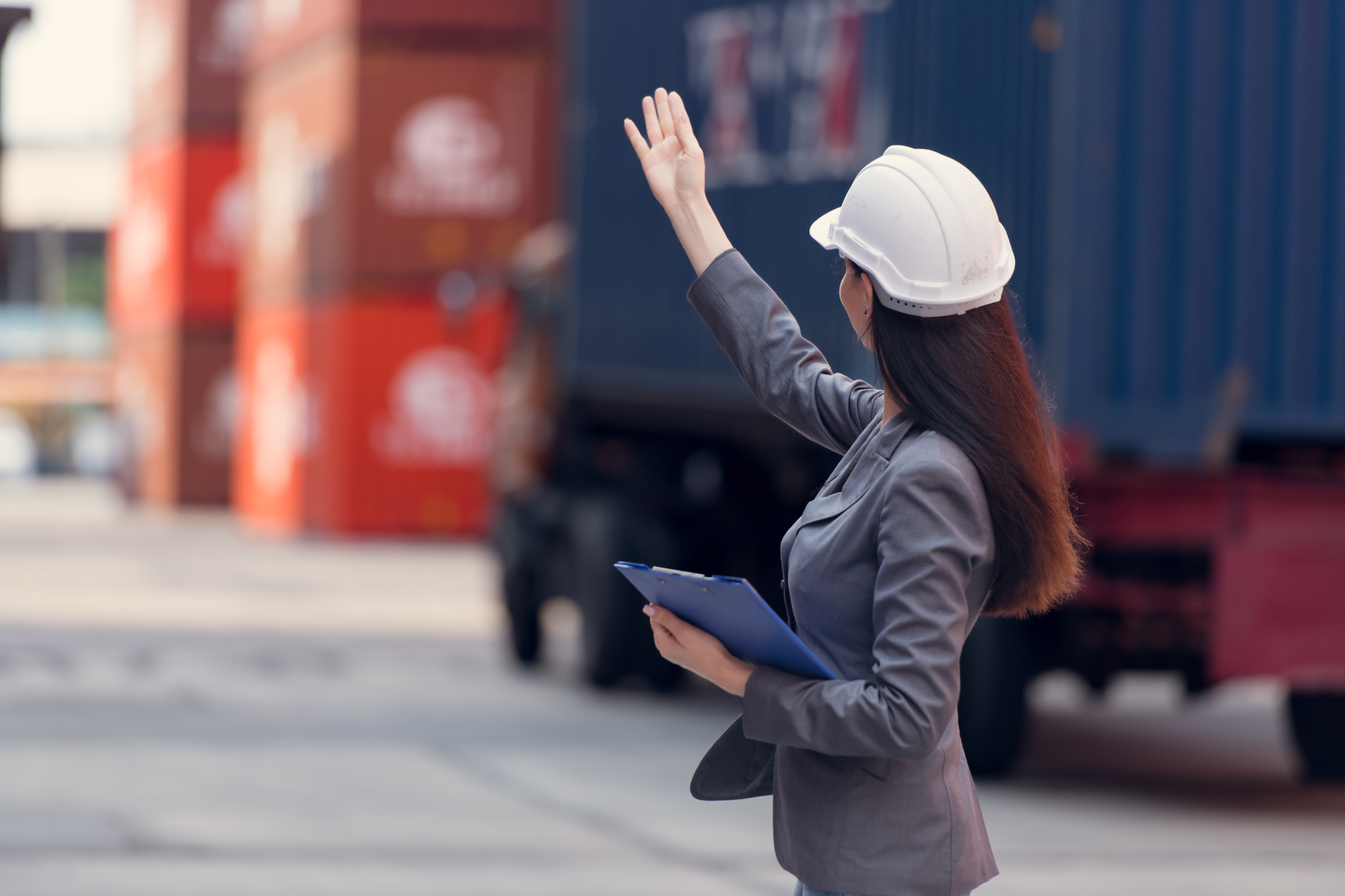 Woman working in the nuclear transport sector
